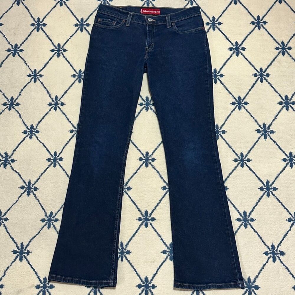 Levi's Vintage Y2K 2000s Superlow Stretch Bootcut Denim Jeans - Dark Wash Indigo